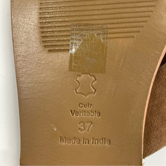 NWT Bayton Nilda Brown Criss Cross Flat Sandal Size EU 37, US 6 - Picture 5 of 5